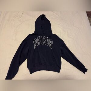 H&M NAVY BLUE HOODIE PARIS